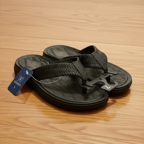 George Men’s Black Thong Sandals (Size 7) NWT - Picture 2 of 5